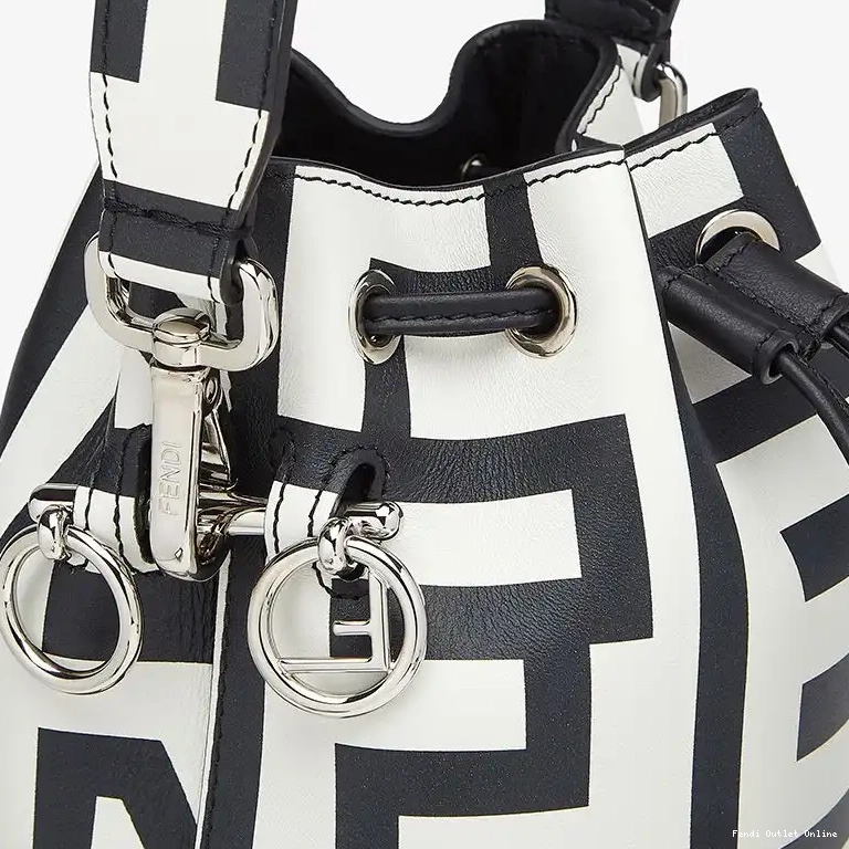 Affordable Bag Mini Capsule Fendi Bucket Mon Tresor White Roma Black In Fendi Leather 0514